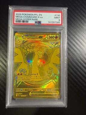 2025 Pokemon Phantasmal Flames Mega Charizard X ex #130 Gold Rare PSA 9 Mint